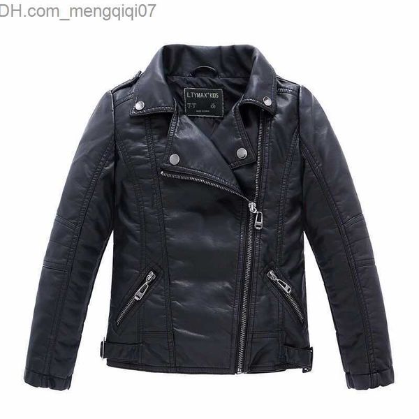 Coat marka moda klasik kız çocuk siyah motosiklet deri ceket çocuk ceket bahar ve sonbahar 2-14 z230719