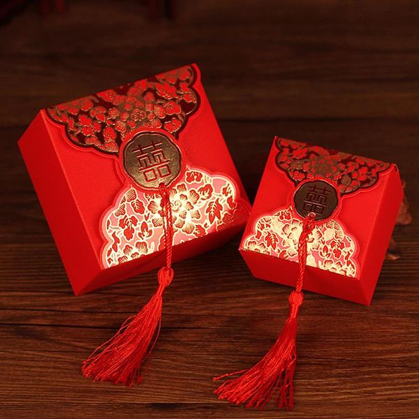 Süßigkeiten Aufbewahrungsbox für Geschenke 50 teile / los Rot Hochzeit Liefert Organizer Gefälligkeiten Party Papier Organizer Kleine Dinge Aufbewahrungsboxen Cand222A
