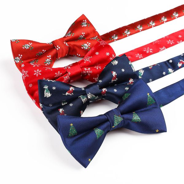 Bow ties Christmas Boys Snowflake Fashion Party Tree Pattern per bambini Gifts Red Blue Bowtie Bow