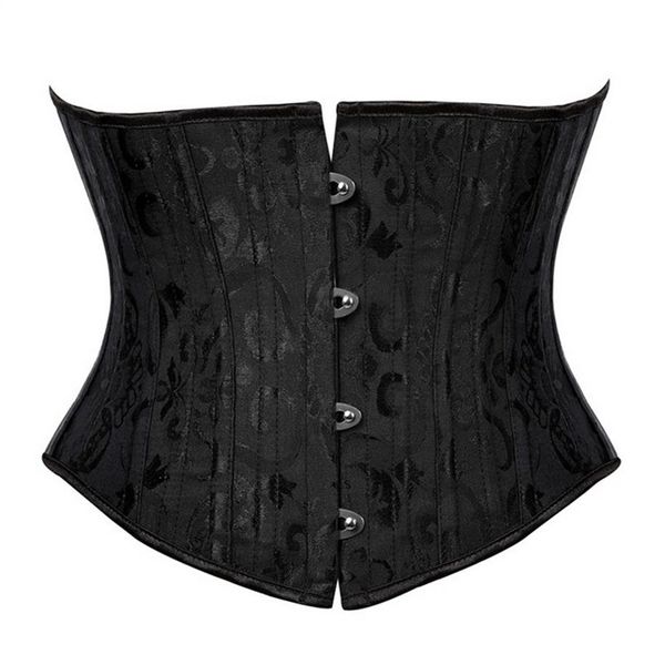 Kısa gövde 24 çelik kemikli korse bel eğitmeni gövde şekillendirici brokar jaquard underbust corse kadın zayıflama kemeri siyah beyaz xs-3x269h