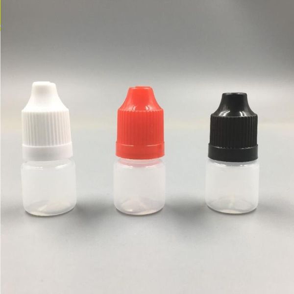 5000 Teile/los Pe Flasche 3 ml Kunststoff Kleine Leere Tropfflaschen 3CC E Flüssigkeit Flasche mit Nadelspitze Kindersichere Kappe Fxkgo