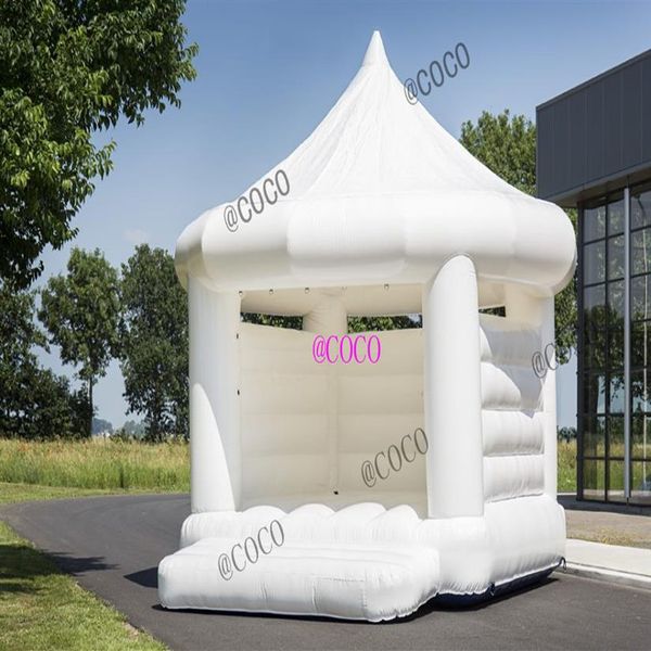 Atividades ao ar livre jumper de casamento inflável casa 5x4m caslte inflável branco moonwalks casa para adultos N kids229Q