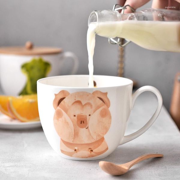Kupalar sevimli karikatür hayvanlar seramik kahve kupa süt çay ofis fincanları içecek arkadaşlar için doğum günü hediyesi