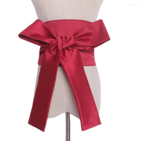 Gürtel für Damen, Satin, Kimono, Obi-Gürtel, zum Selbstbinden, umwickelndes Taillenband, Cinch für Kleid