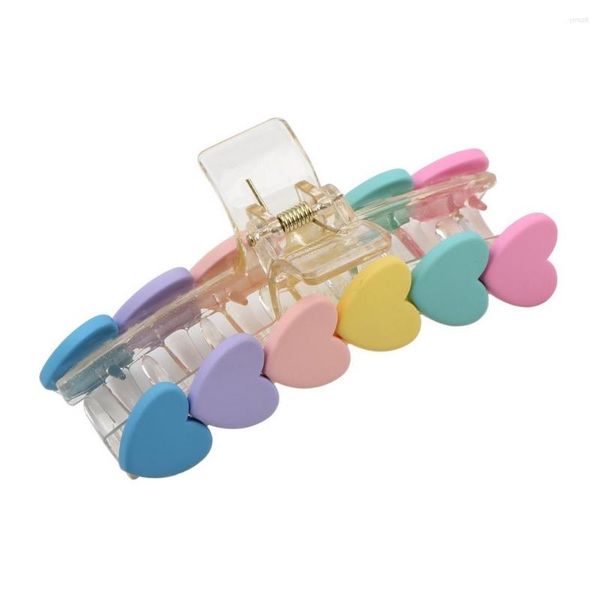 Fermagli per capelli Cuore colorato per le donne Moda Pinza in plastica Forcine Morsetto Barrette Fermacapelli Gioielli per capelli