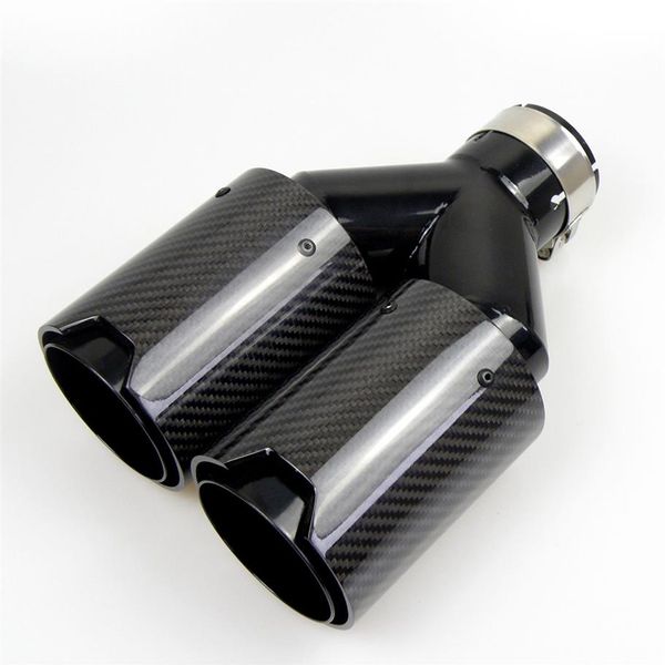 Dual Carbon Fiber Black Stainless Steel Universal M performance Terminali di scarico in fibra di carbonio Terminali di scarico Punte di silenziatore per BMW272Z