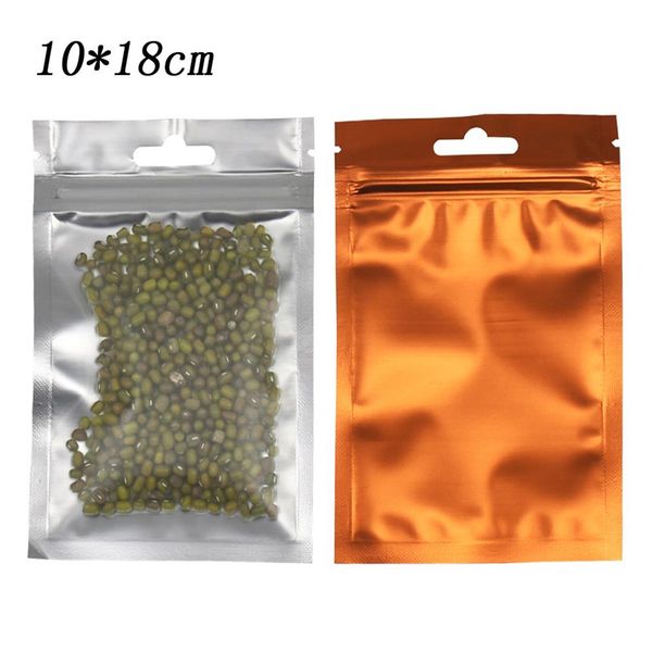 10 18 cm Zip lock Package Saco de plástico auto-vedante fosco transparente selável a quente Saco de folha de alumínio para alimentos Mercearia Acessório Embalagem 10156E