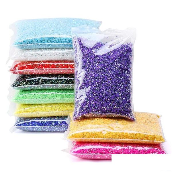 Decorações de arte para unhas 50000 unidades 4 mm Mticolor Ab Jelly Strass Non Fix Resin Flatback Glitter Diy 3D Manicure Decor Strass Drop Del Dhyaq