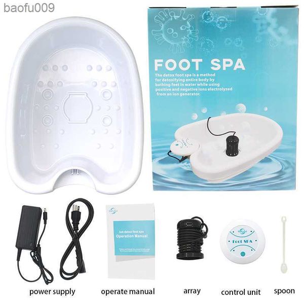 Home Mini Detox Foot Spa Bath Machine Cell Ion Cleanse device Ionic Detox Foot Bath Basin Array Aqua Spa Relax Massager L230520