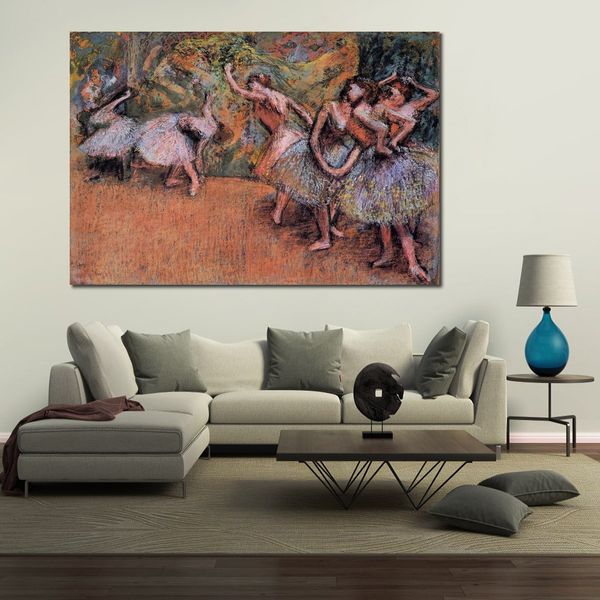 Bailarina arte em tela cena de balé Edgar Degas pintura pintada a óleo à mão decoração de parede de escritório em casa moderna