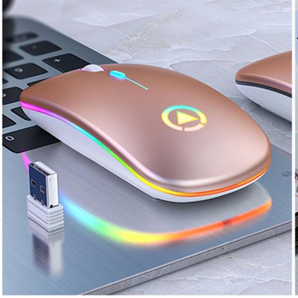 A2 Ricaricabile mouse senza fili luce muta Mouse USB Ottico ergonomico gioco per PC notebook mouses169v