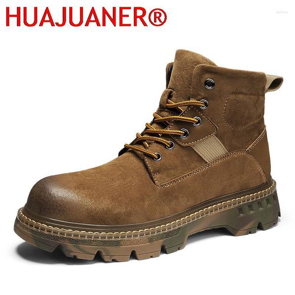 Botas Moda Casual Vaca Camurça Sapatos Masculino Moto Equitação Motociclista Homem Alta Qualidade Laço Sólido Motociclista Motocross