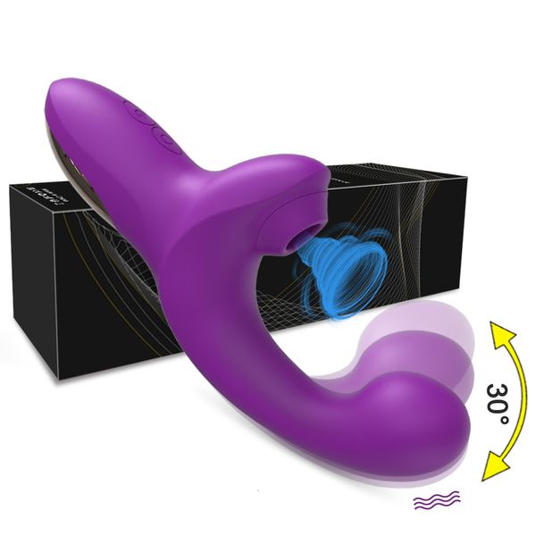 Vibratori 20 velocità Potente vibratore del dildo per le donne Clit Sucker Vacuum Clitoride Stimolatore Mimic Finger Wiggling Sex Toy per adulti 230719