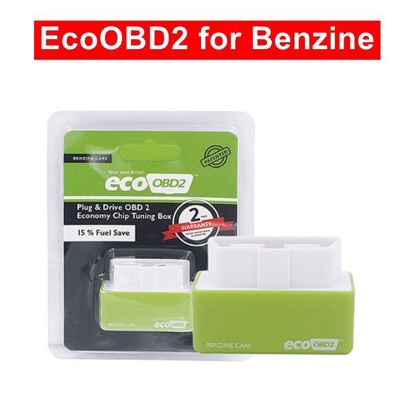 PromozioneStrumento diagnostico EcoOBD2 di alta qualità Scatola di sintonia del chip Green Economy OBDEco OBD2 PlugDrive per auto a benzina Risparmio di carburante203s