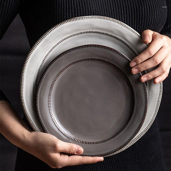 Piatti esclusivi KINGLANG Art e piatti dal design retrò Set di bistecca per cena in ceramica all'ingrosso