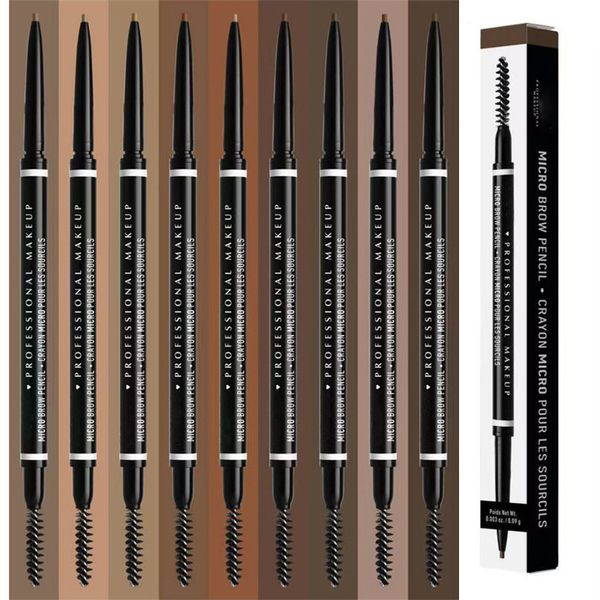 Бренд -макияж для бровей Micro Brow Pencil Водонепроницаемые оттенки Enhancer Eye Brow Tattoo ручка 7 Цветный шоколад Black Cool Brown