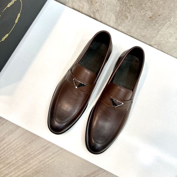 5A CAIXA Original Oxford Mens Mens Designer Shoes Luxuoso Formal Business Slip On Sapatos minimalistas de couro flor integral para homens