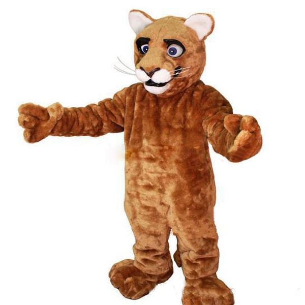 2018 Little Leopard Panther Cat Cougar Cub Mascot Costume Formato adulto Personaggio dei cartoni animati Mascotte Mascota Outfit Suit246G