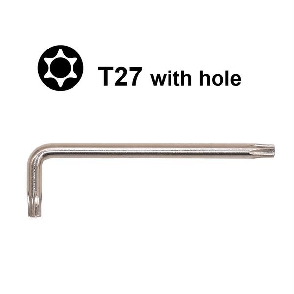 5 25 83 mm Torx T27 L-Schlüssel mit Lochschraubendreher CR-V-Stahlschraubendreher Professionelles Reparaturwerkzeug Whole260P