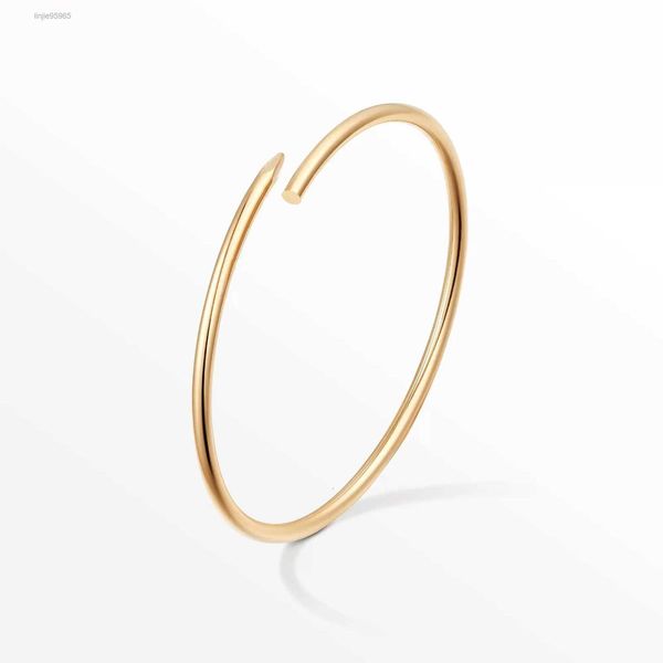 Designer 2.8mm Thin 6th Bracciale Bracciale in acciaio placcato oro 18k Bracciali Donna Love Bangles Gioielli Regalo Taglia 17 Bracciale 19nail