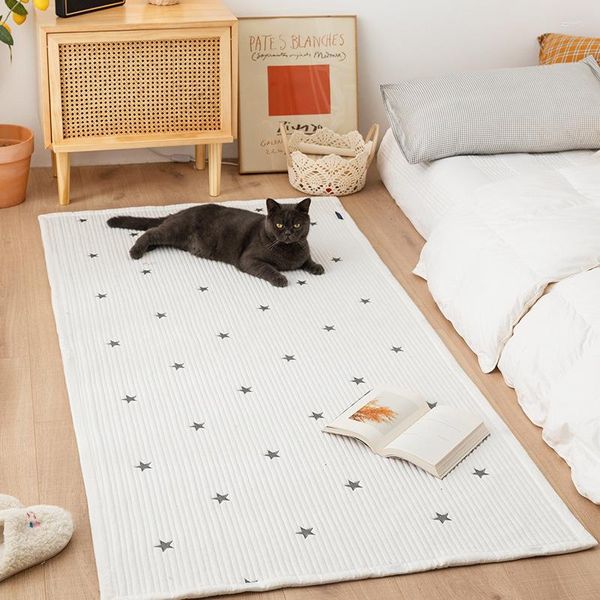 Teppiche Japan Baumwolle gesteppte Teppiche für Wohnzimmer Anti-Rutsch-Schlafzimmer Teppich Teppich Sticken Tatami Fußmatten Kinder Spielmatte große Größe