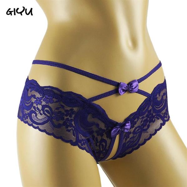 Calcinha Feminina Mulher Sexy Erótica Cordão fio dental Pornô Renda Transparente Abertura Virilha Cueca Cueca Tanga Tanga Wome270a