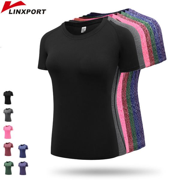 T-shirt da donna Fitness Camicie da donna T-shirt ad asciugatura rapida Elastico Yoga Collant sportivo Palestra Top da corsa T-shirt a maniche corte Camicette Canotta in jersey 230718