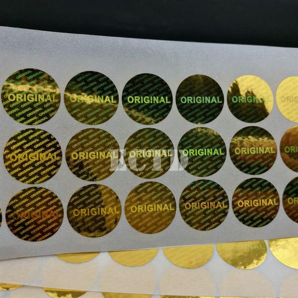 holograma de garantia de segurança original etiqueta de ouro original diâmetro 0 6 x 0 6 1000PCS270S