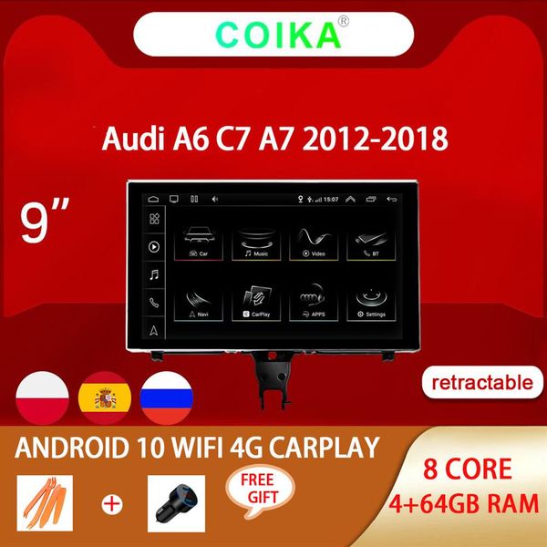 9 MULTIMEDIA-Auto-DVD-Player für Audi A6 C7 A7 2012–2018, einschließlich BT WIFI NAVI MUSIK IPS-Touchscreen 4 64 GB 8 CORE GPS stere283y
