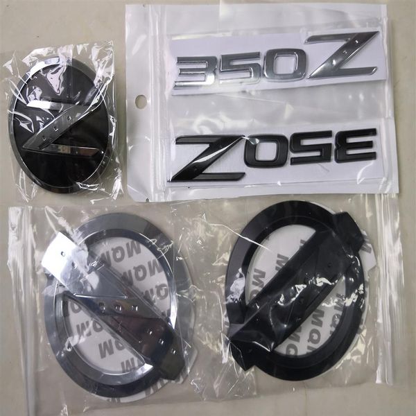 3D Silver Z Car Front Grille Body Side Rear Emblem Adesivi Badge Lettera per NISSAN 350Z 370Z Fairlady Z Z33 Z34 Accessori auto235o