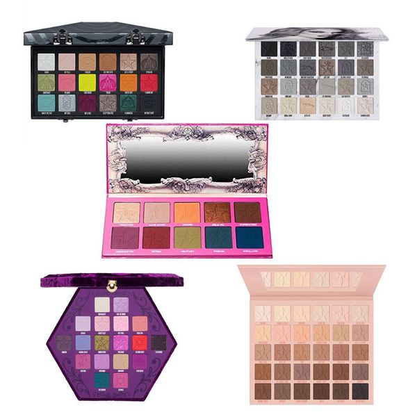 Paleta de sombras de olhos de 18 cores perolado fosco roxo preto branco rosa marrom alta qualidade à prova d'água pigmento contorno caixa de maquiagem 230718