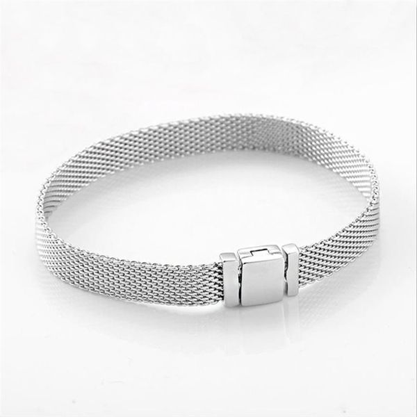 100% 925 Sterling Silber Mesh Armbänder Für Frauen DIY Schmuck Fit Pandora Charms Dame Geschenk Mit Original Box291H