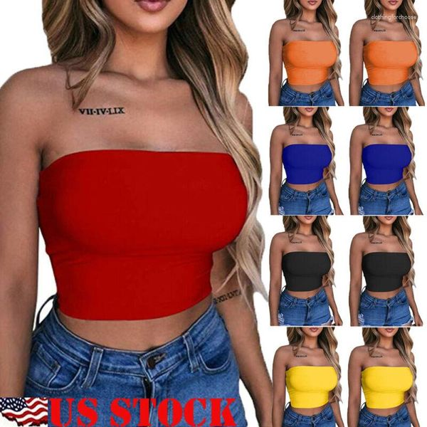 Canotte da uomo Sexy Canotte da donna Bustier Crop Estate 2023 Donna senza maniche con spalle scoperte Canotta Femme Camis Nero Bianco Rosso Capispalla