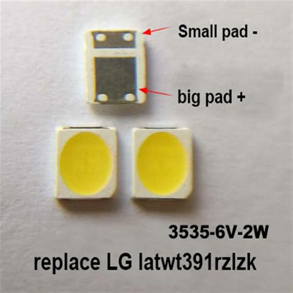 100 pz / lotto NUOVO SMD LED 3535 6 V Bianco Freddo 2 W Per TV LCD Retroilluminazione sostituire LATWT391RZLZK led diode222a