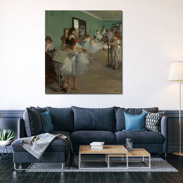 Arte figurativa la classe di balletto X Edgar Degas Dipinti ad olio artigianali Opere d'arte romantiche Decorazione murale perfetta per soggiorno