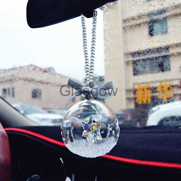 İç dekorasyonlar araba kolye kristal top yıldızlar melek araba tahrikleri kristal kar tanesi rüzgar çiğneme dekoratif asılı süsleme x0718