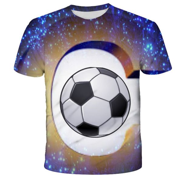 Erkek Tişörtleri Yaz Erkek Kız Kızlar Moda 3D T-Shirt Futbol Futbolu Komik Baskı Tişörtlü Tshirt Erkek Kız Genç Çocuklar Tops 230718