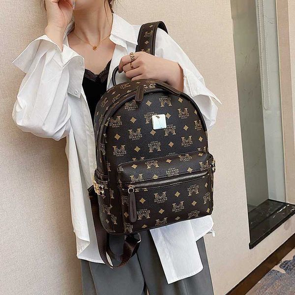 Primavera e verão nova moda coreana bolsa estudantil estampada mini mochila pequena bolsa feminina 0721