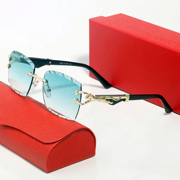 Rangless Diamond Cut Brillen für Männer und Frauen, braunes Objektiv, Büffelhornholzrahmen, Vintage -Großhandel 7288