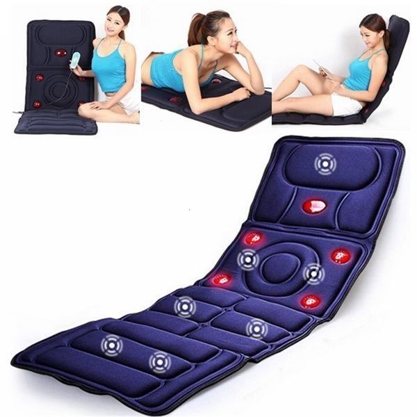 Massageador de costas modo 8 em 1 Colchão de massagem de corpo inteiro dobrável Aquecimento automático Almofada massageadora de vibração de infravermelho distante multifuncional 230718