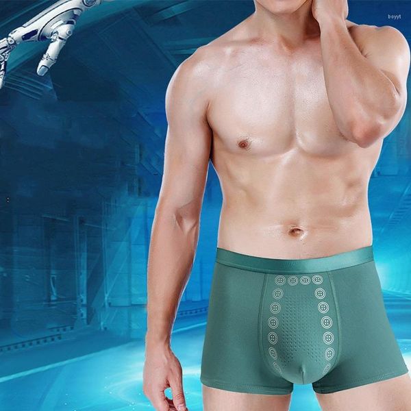 Mutande Uomo Boxer Shorts Intimo Grafene Antibatterico Ice Silk U Bulge Pouch Uomo Boxer Mutandine traspiranti senza cuciture