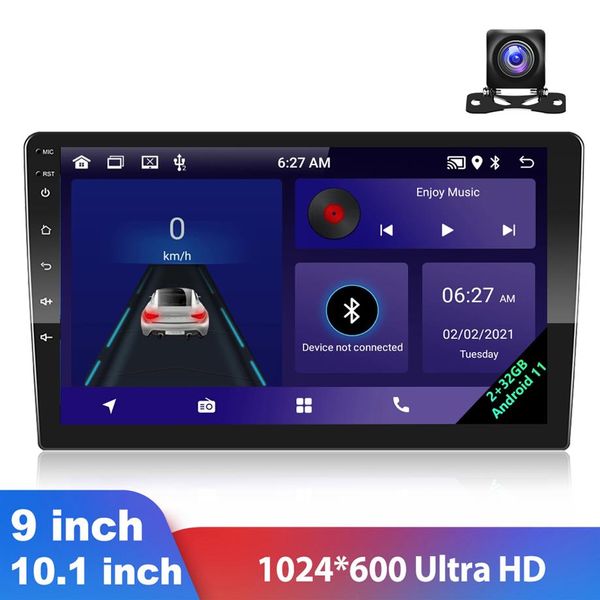 Araba Radyosu 2G 32G Android 11 WiFi GPS AHD Bluetooth Stereo Alıcı 7 9 10 1 inç 2 DIN Autoradio Araba Multimedya Oyuncuları280D