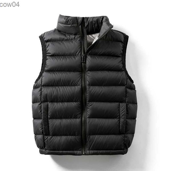 Piumino per bambini Gilet imbottito Autunno Inverno Piumino d'anatra ultraleggero per ragazzi Gilet senza maniche Bambini Fluffy Warm Girls Coat L230625