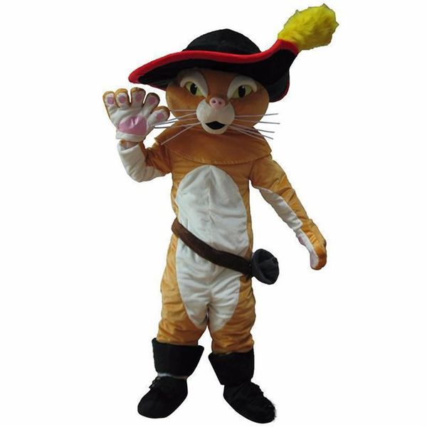 Trajes 2019 fantasia de mascote gato de botas fantasia de mascote gatinho 243l