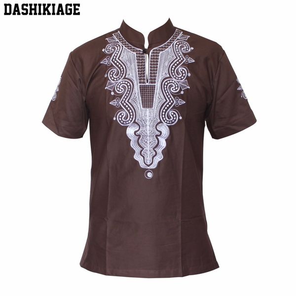 Dashikiage 5 Farben Afrikanische Mode Männer/Frauen Einzigartige Stickerei Design Kausalen T-shirt Cool Outfit Tops Hohe Qualität