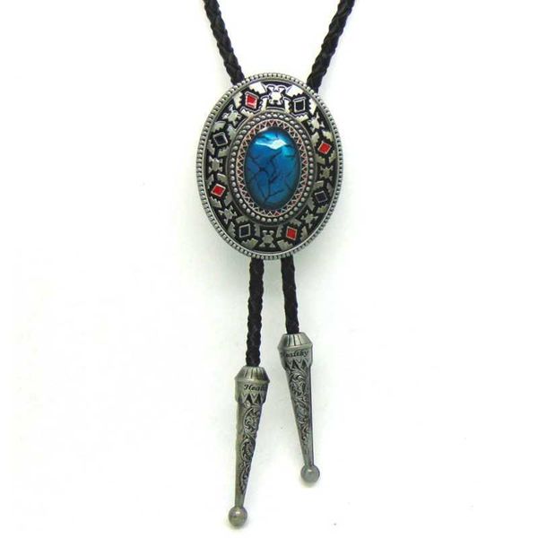 Bolo-Krawatten, blauer Stein, indische Kunst, Unisex, Rodeo, Bolo-Krawatte, Bola für Männer und Frauen, originelle Krawatte, Western-Cowboy-Accessoires, Hochzeit, Gastgeschenk, HKD230719