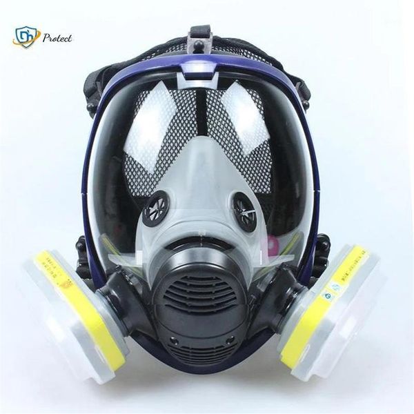 Maske 6800 7-in-1-Gasmaske, staubdicht, Atemschutzmaske, Farbe, Pestizidspray, Silikon, Vollgesichtsfilter für Laborschweißen, 1242 g