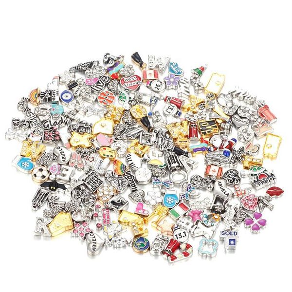 Amuletos flutuantes completos DIY joias misturadas de 1500 estilos amuletos de liga para medalhões vivos de vidro magnético 200PC293V