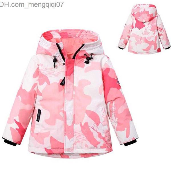 Piumino 2021 Nuovo cappotto invernale per bambini Giacca con cappuccio per ragazzi e ragazze Camo Abbigliamento per bambini Abbigliamento da neve spessa per bambini impermeabile 3-12Y Z230719