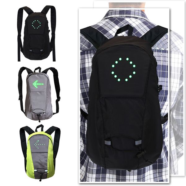 Radfahren Shirts Tops Radfahren MTB Tasche Sicherheit LED Blinker Licht Drahtlose Fernbedienung Fahrrad Nacht Reiten Laufen Camping Warnung Rucksäcke 230718